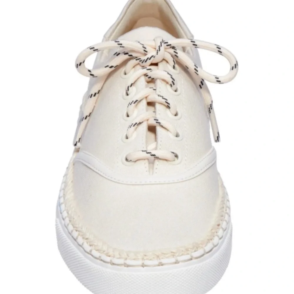 Kate Spade New York Boat Party Espadrille Sneakers Cream Canvas Sz 6.5